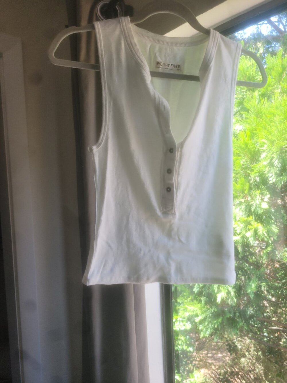 white free people button up tank